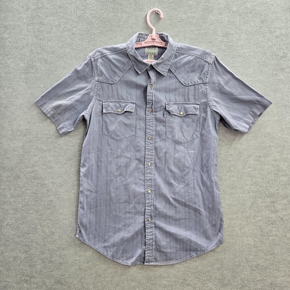 VINTAGE Levi's Longhorn Men Button Up Shirt M Western Authentic Jeanswear 90s